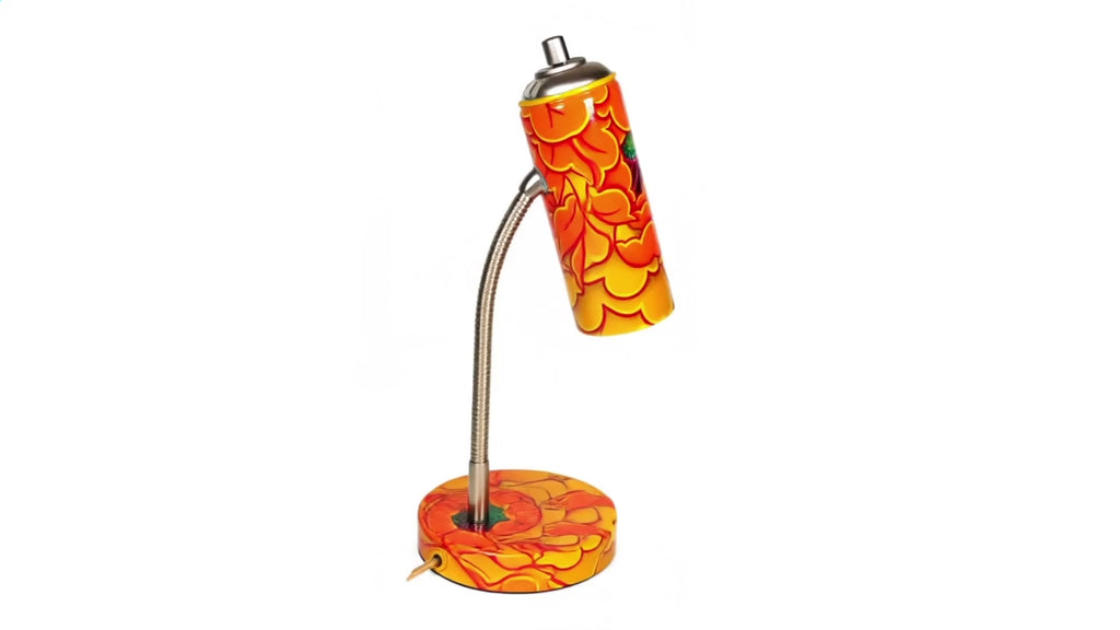 Horus x SpyOne Peony Desk Lamp | Upcycled Spray Can Art | Custom Color Desk Light
