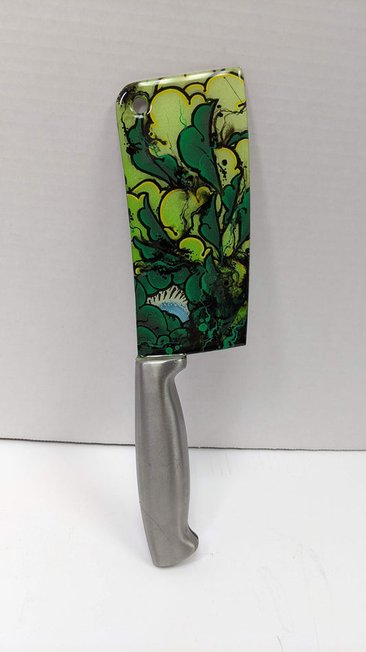 Peony cleaver -green ink effect