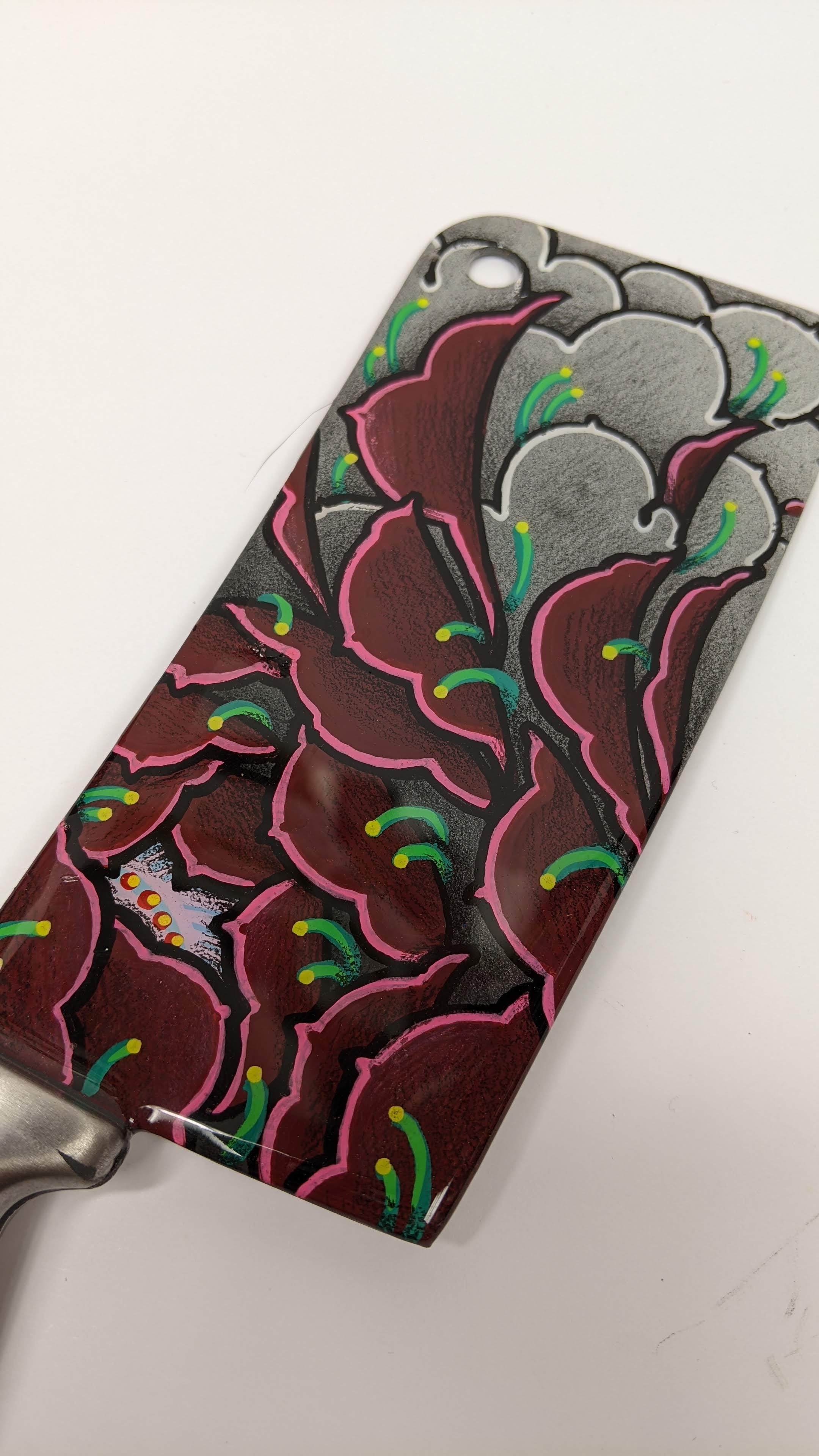 Peony Cleaver -grey/burgundy