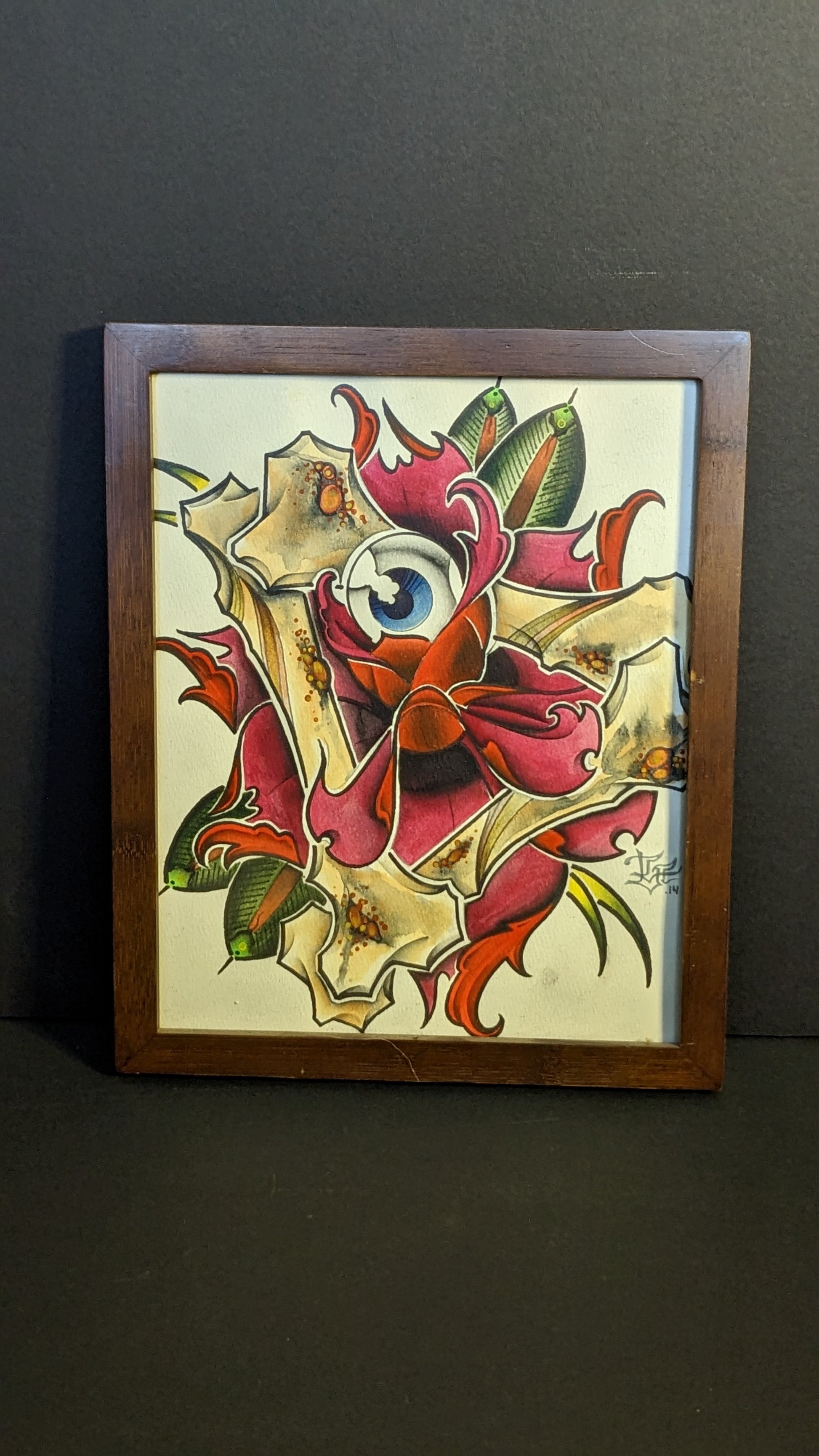 Original art painted on watercolor paper with acrylic ink. ‘framed art: 8x10”