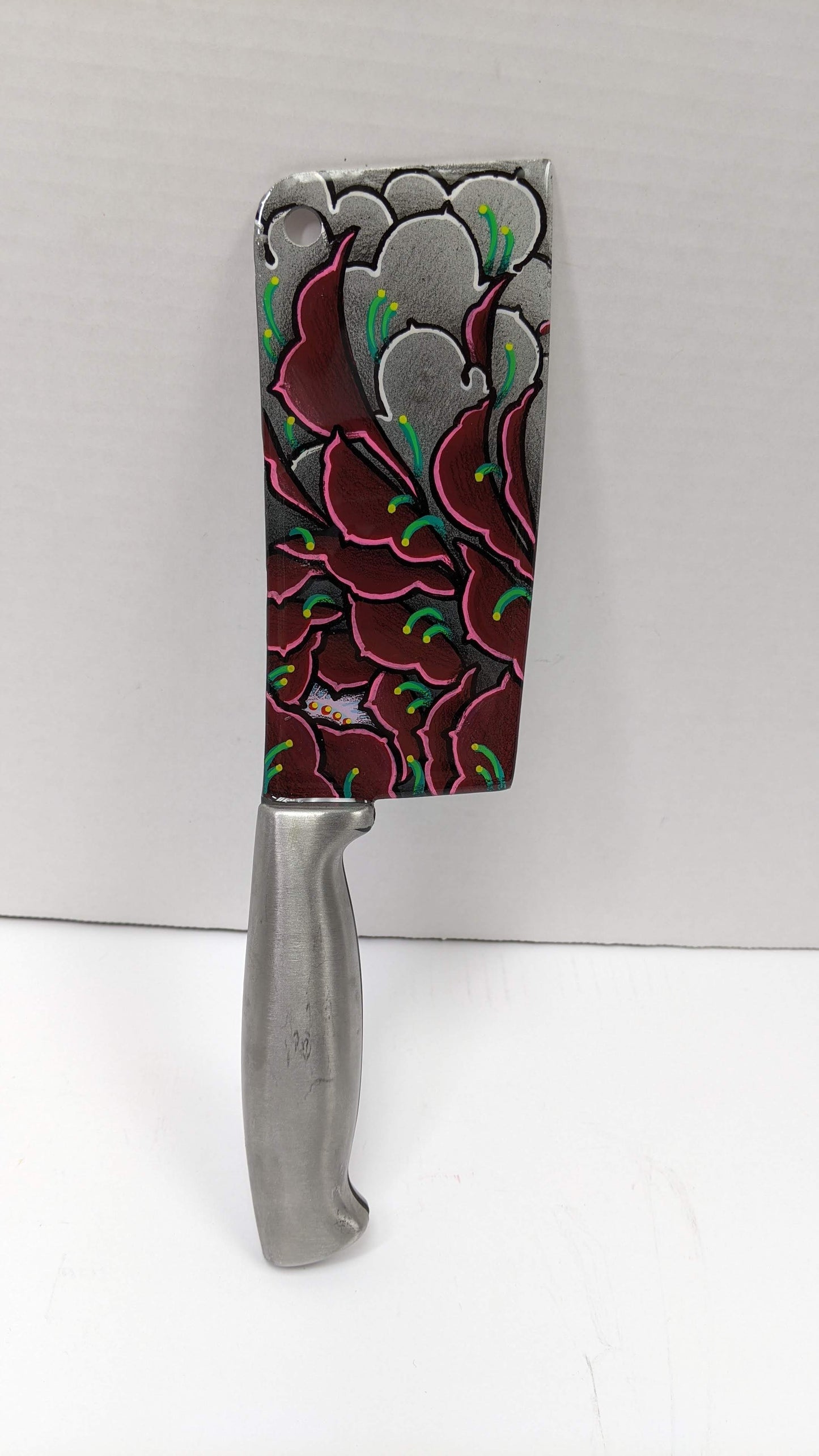 Peony Cleaver -grey/burgundy